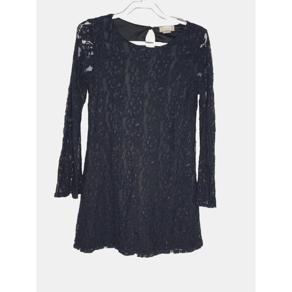 Altar’d State Black Lace Long Sleeve Flare Dress Women’s Medium - Picture 1 of 10